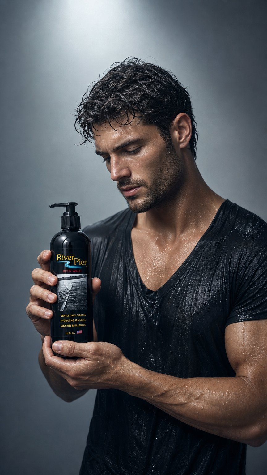AI product shot of Body Wash 16 oz