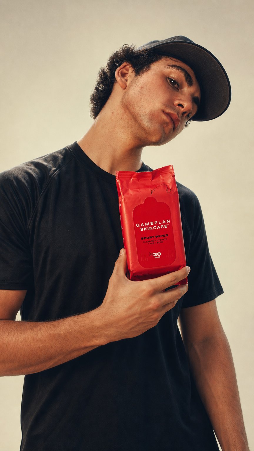 AI product shot of Post-Sweat Sport Wipes