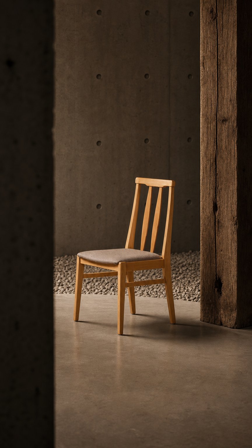 AI product shot of 2x Schlichte Mid Century Stühle Retro Stuhlset Danish Design Küchenstühle Esszimmer Stühle