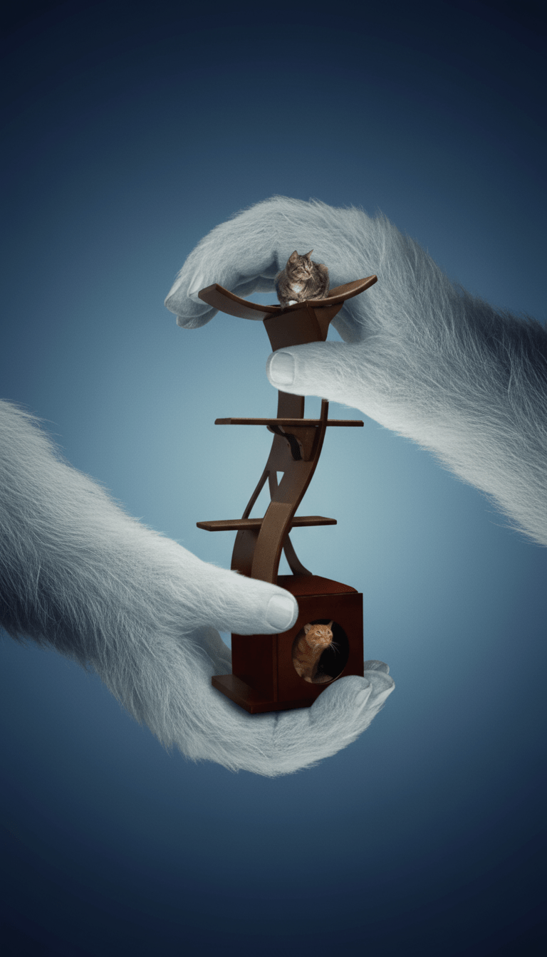 AI product shot of Lotus Cat Tower