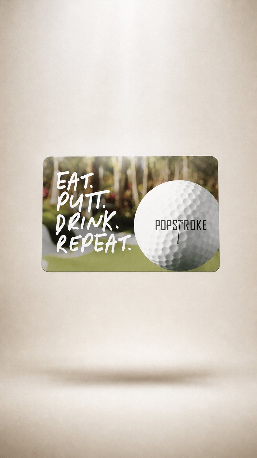 AI product shot of PopStroke Physical Gift Card