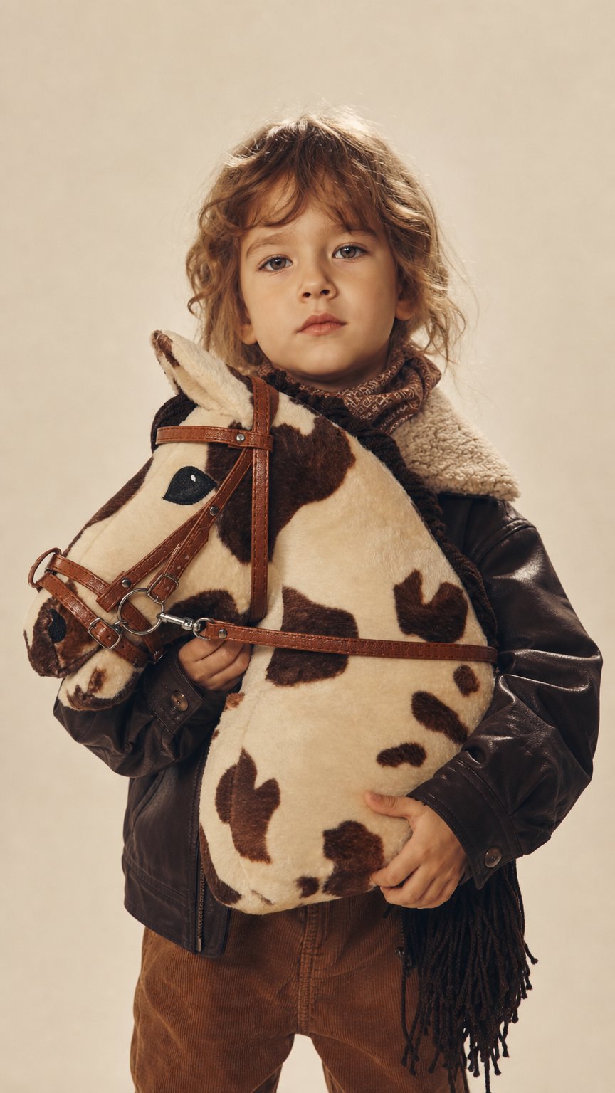 AI product shot of Hobby Horse Dakota - Srokaty (Konik na kiju) A3