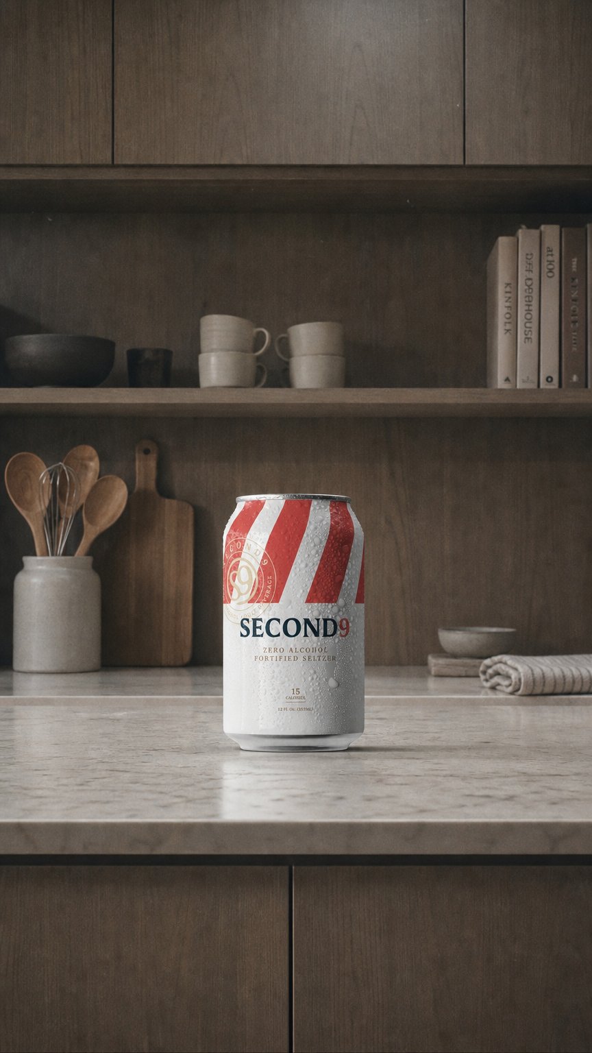 AI product shot of Second9 Zero Alc Fortified Seltzer / 12pk