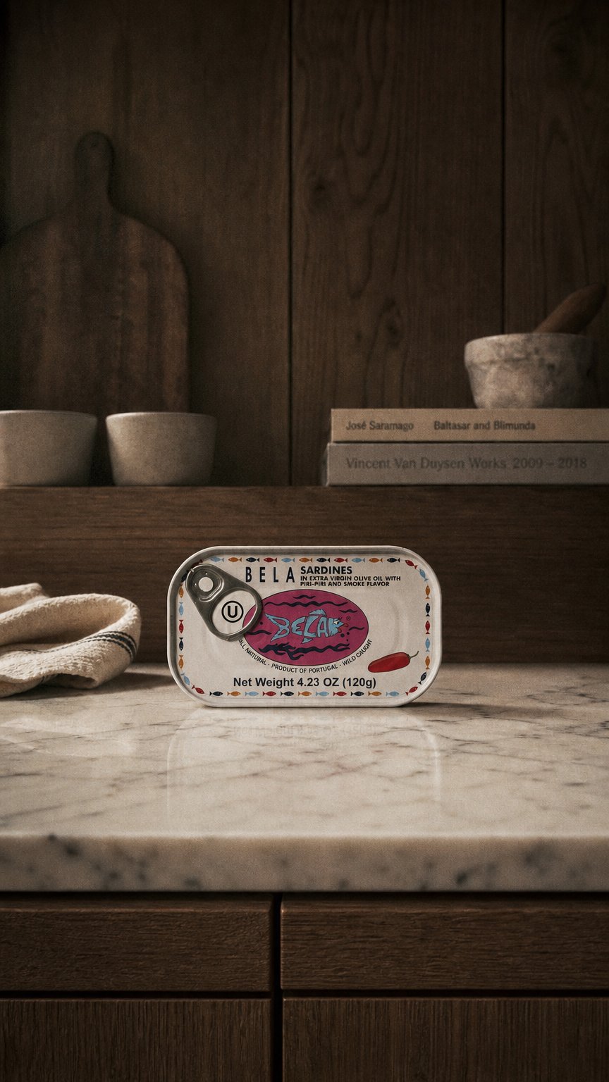 AI product shot of Sardines in Extra Virgin Olive Oil with Piri Piri and Smoke Flavor - 3 Pack