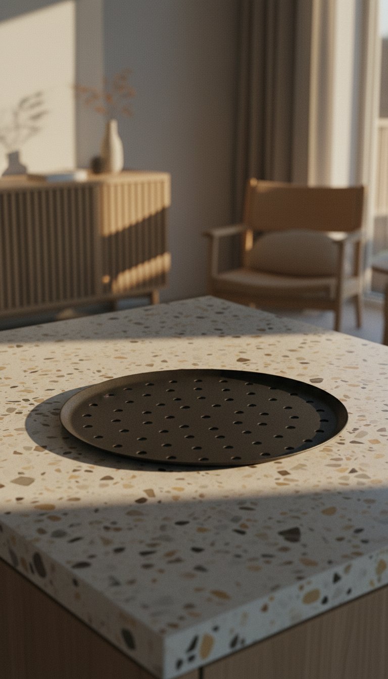 AI product shot of Seasoned Carbon Steel Pizza Steel