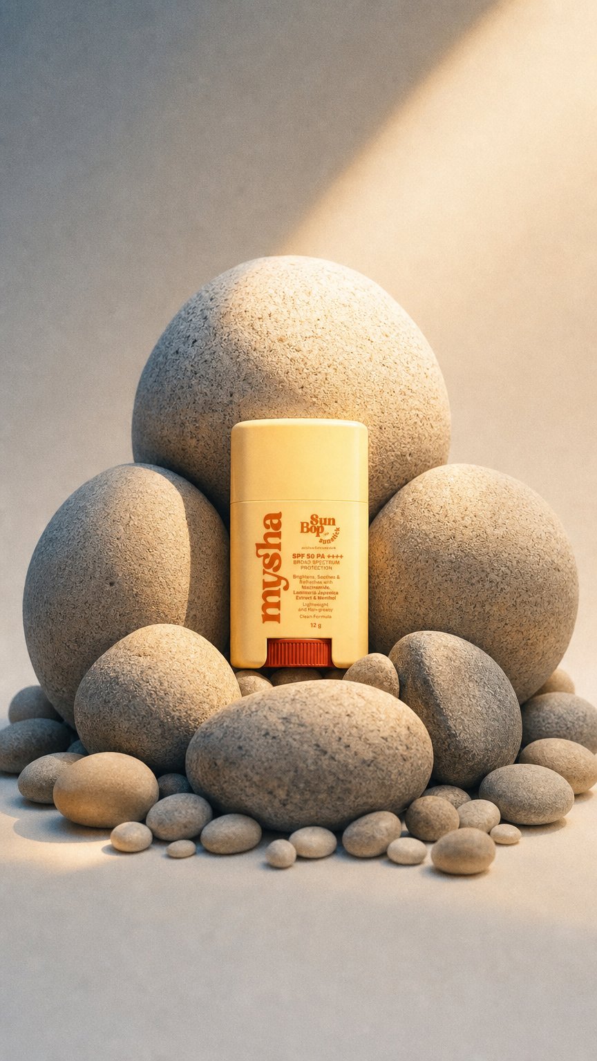 AI product shot of SunBop Sunscreen Stick