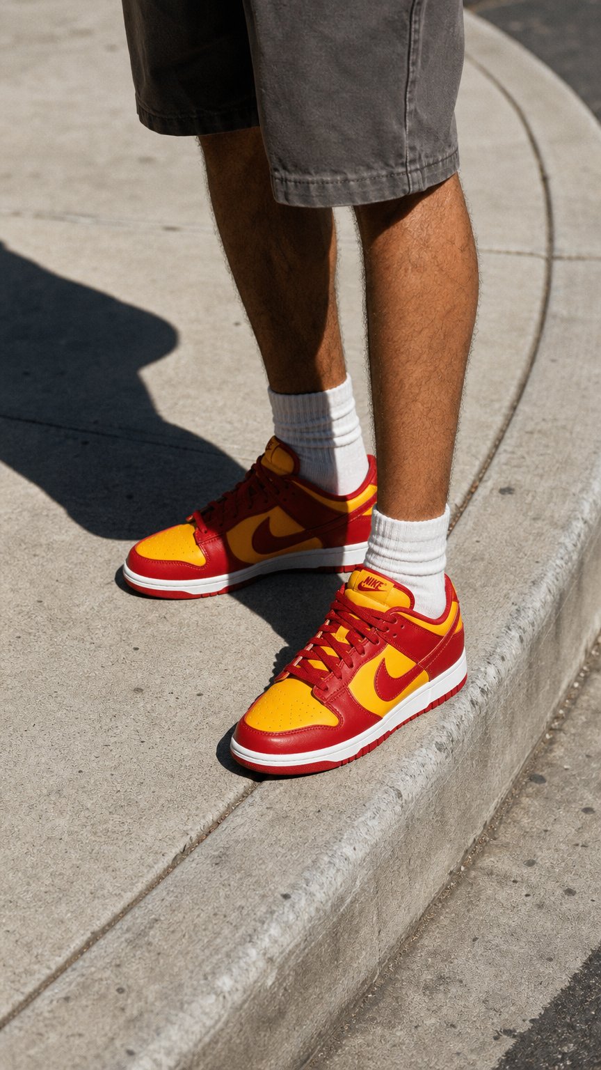 AI product shot of Men’s Nike Dunk Low PRM 'Midas Gold'