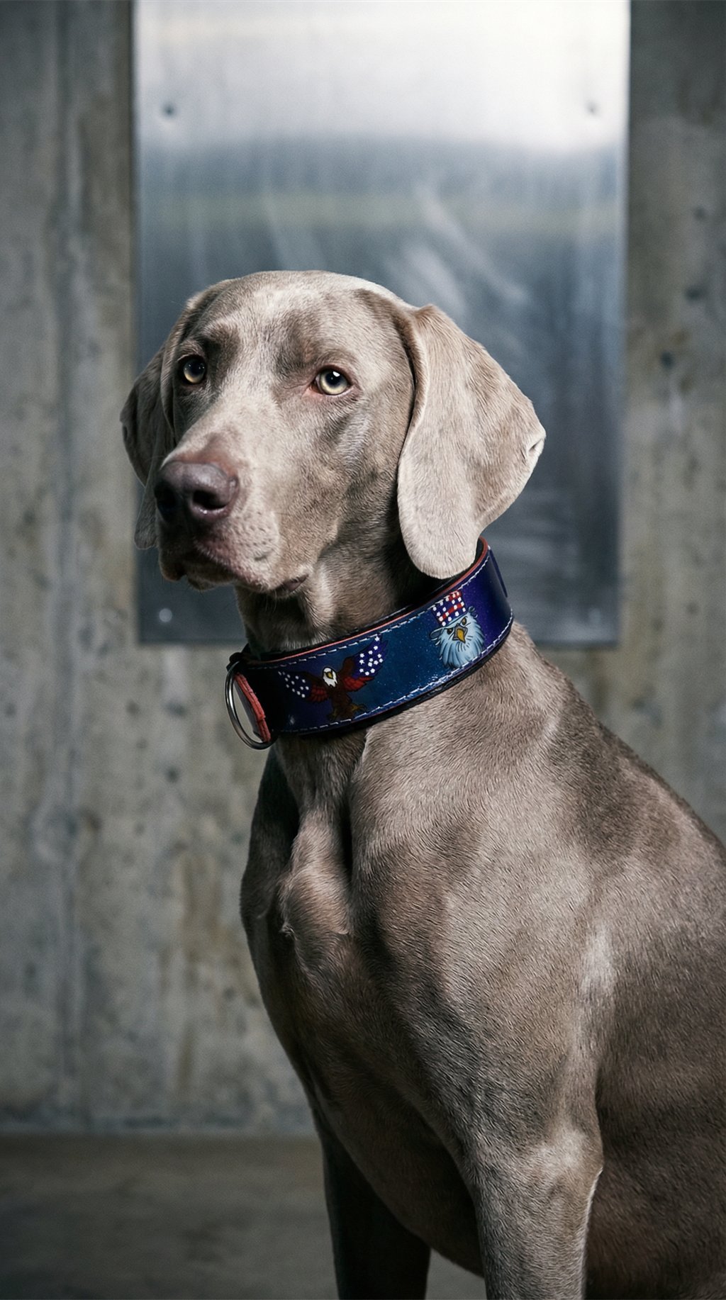 AI product shot of American Eagle Color-Shift Leather Dog Collar