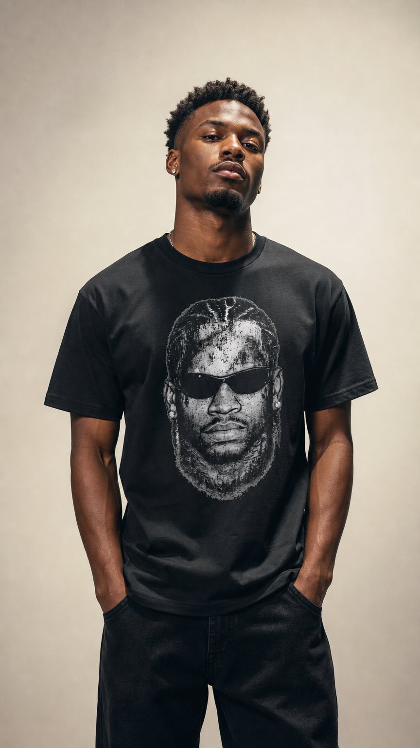 AI product shot of Allen Iverson Distressed Portrait Tee