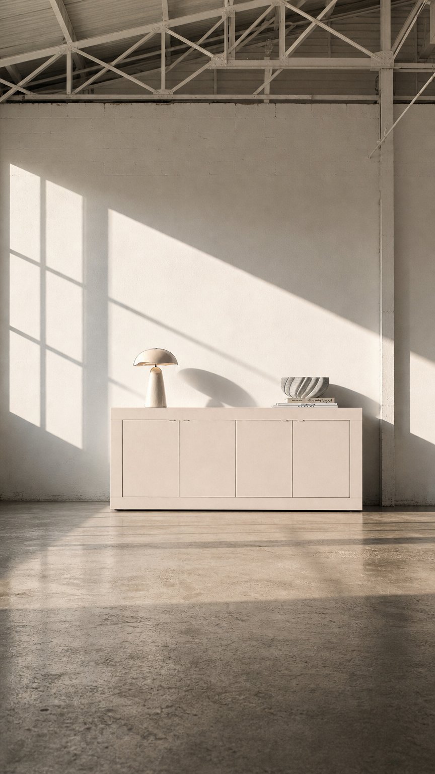 AI product shot of Urbino Sideboard, Four Door - Cashmere Taupe Finish