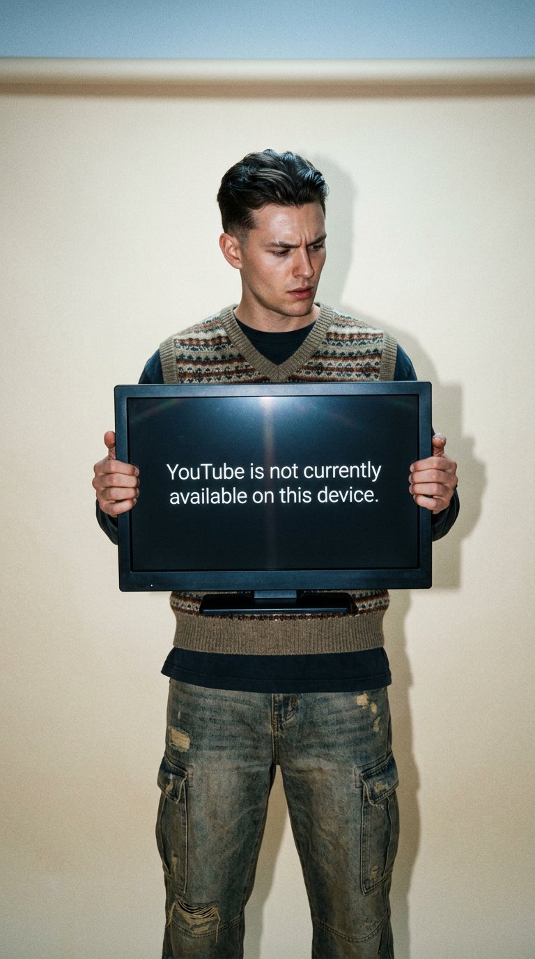 AI product shot of YouTube is not currently available on this device.