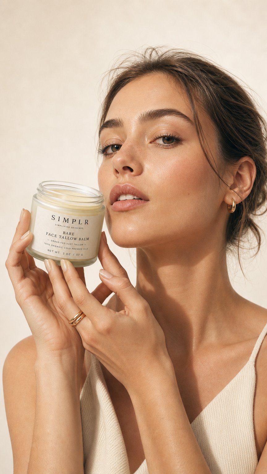 AI product shot of Bare Face Tallow Balm