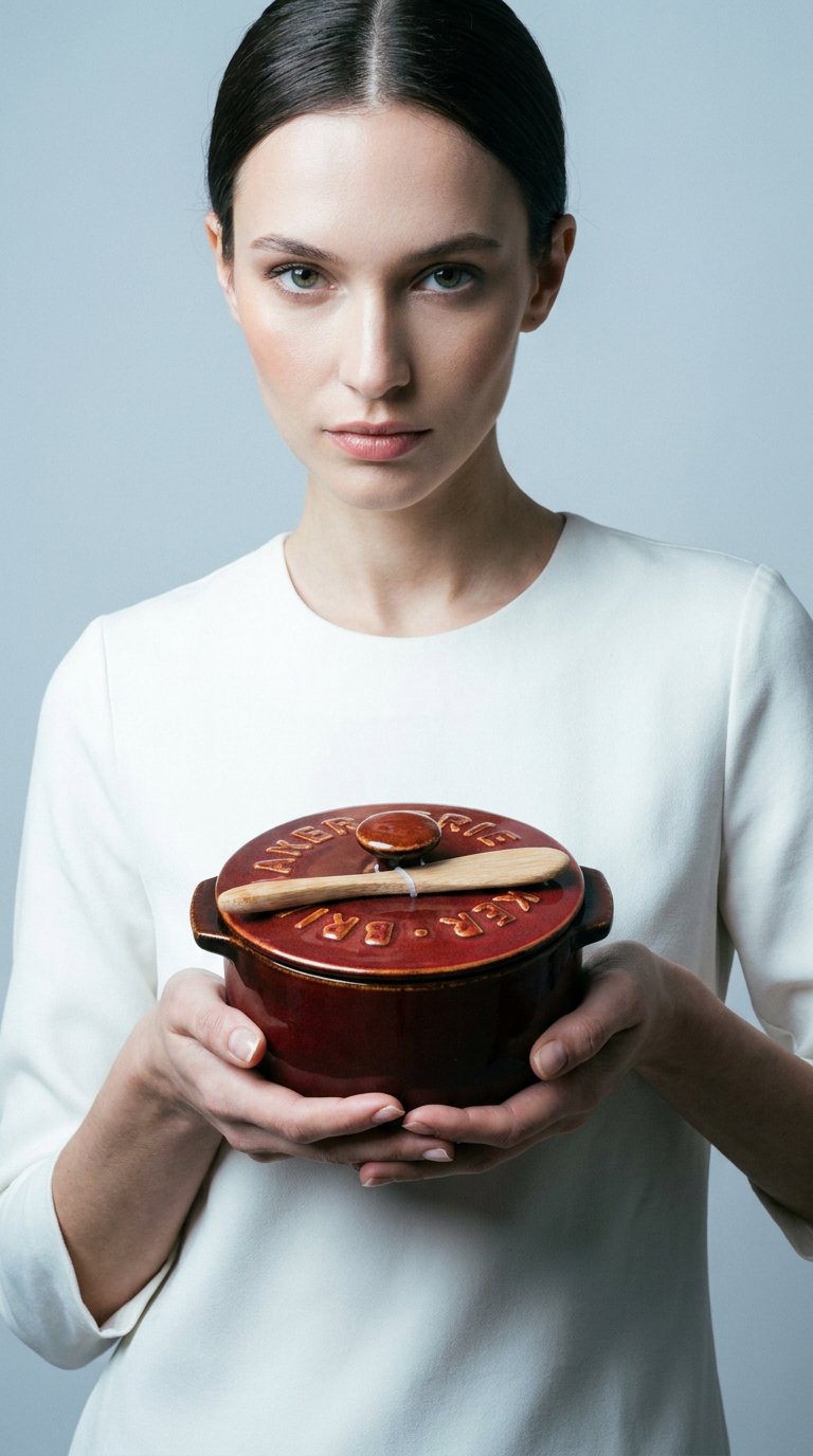 AI product shot of Loire Ceramic Brie Baker - Burgundy