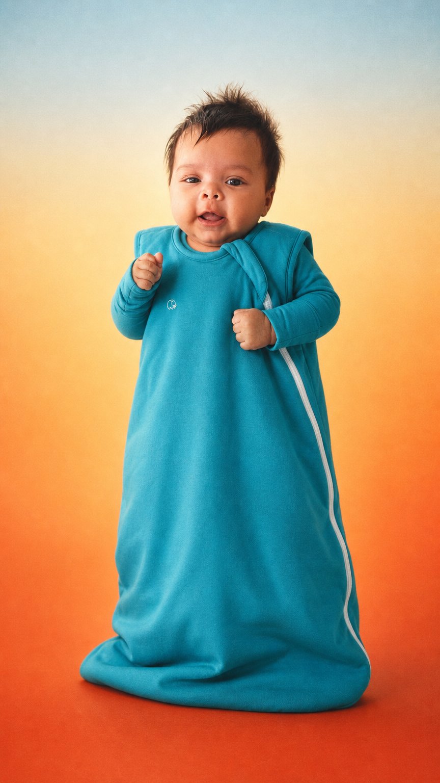 AI product shot of Organic Bamboo Sleeping Bag- Deep Blue