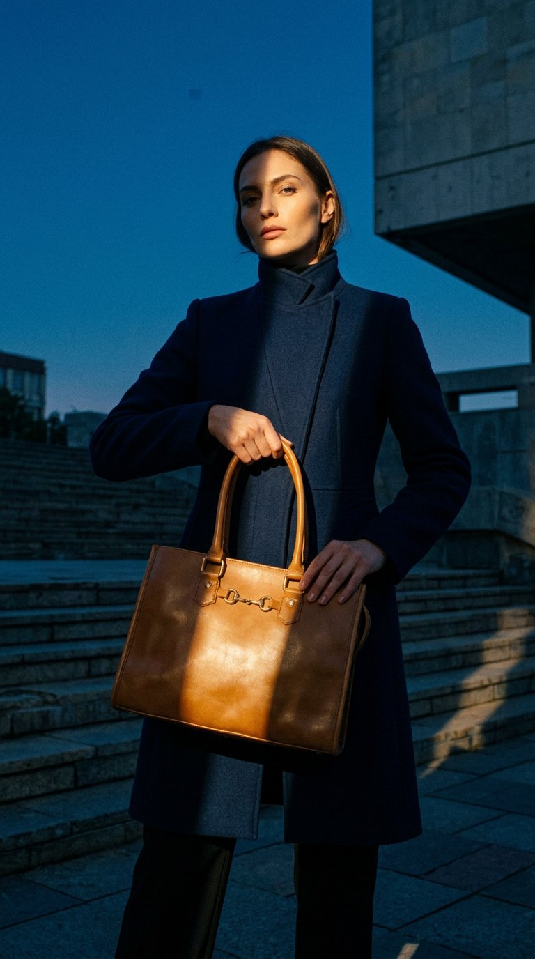AI product shot of Abigail Snaffle Handbag In Antique Tan