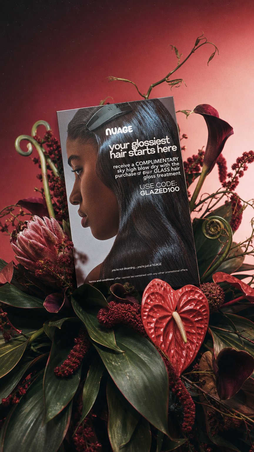 AI product shot of JULY PROMO - COMPLIMENTARY SKY HIGH BLOW DRY WITH THE PURCHASE OF A GLASS HAIR GLOSS TREATMENT