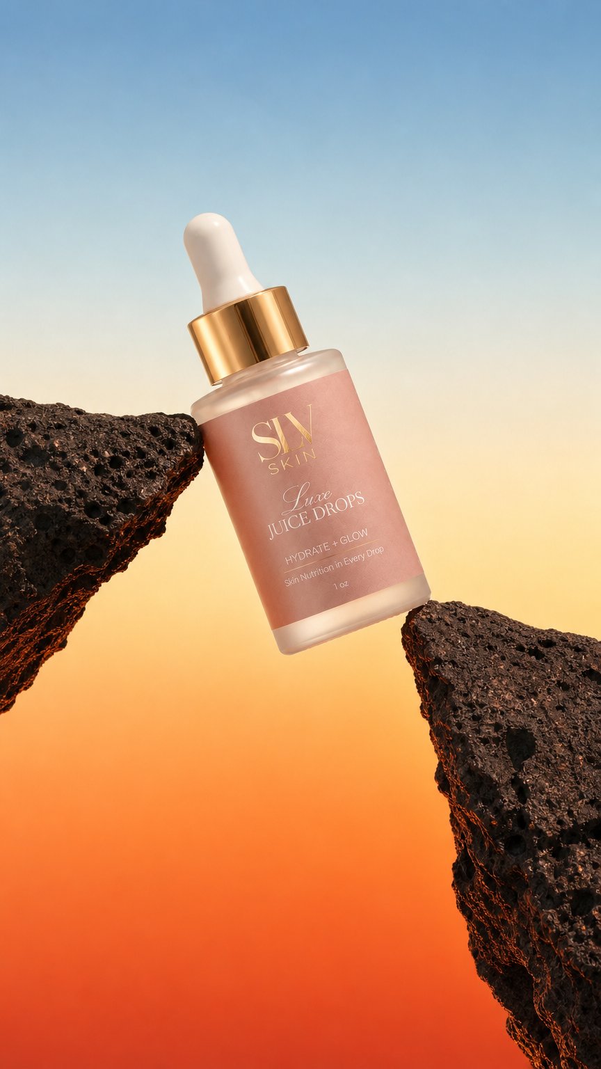AI product shot of Luxe Juice Drops