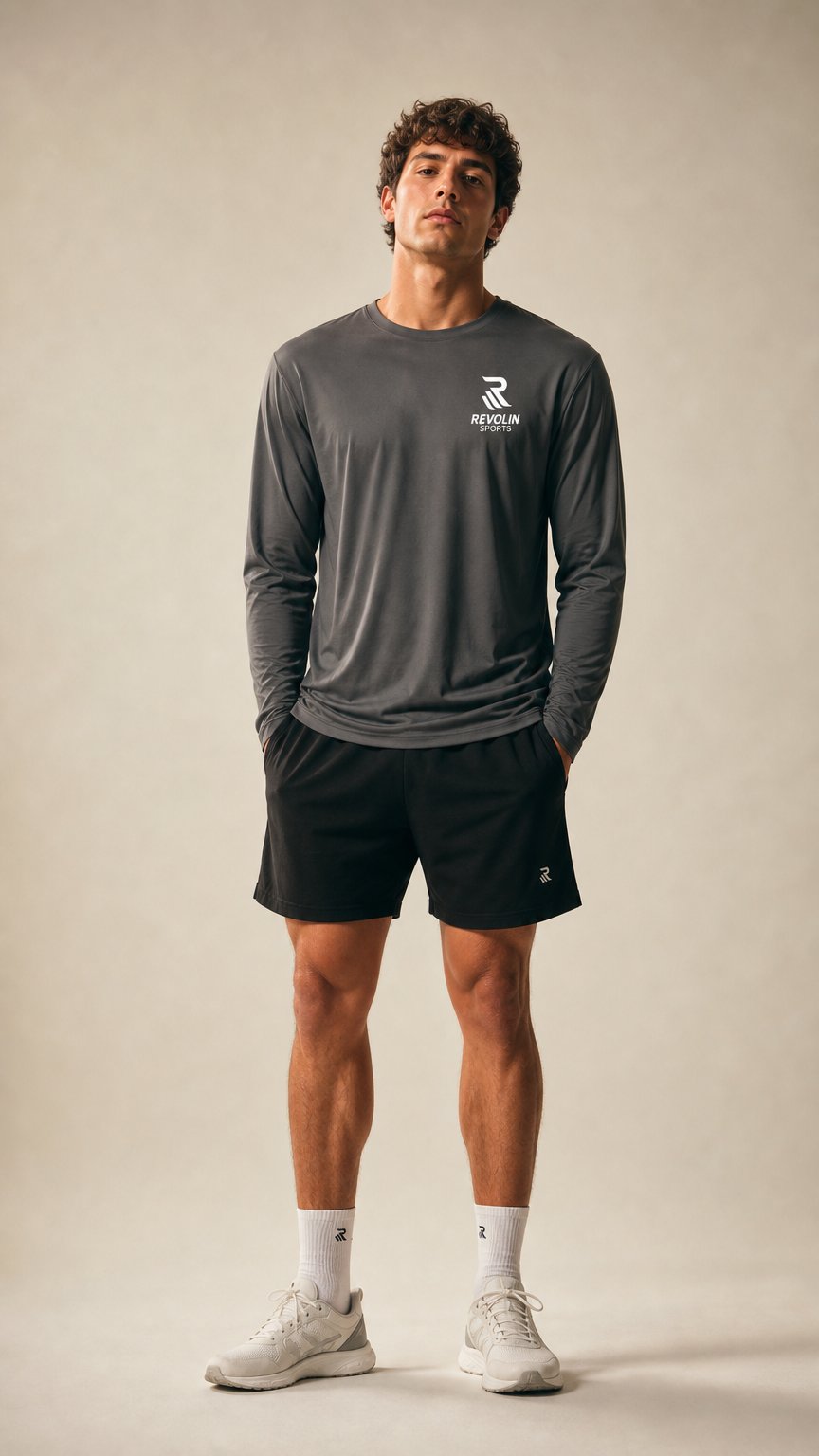 AI product shot of Men's Long Sleeve Performance Tee (Maroon & Graphite)