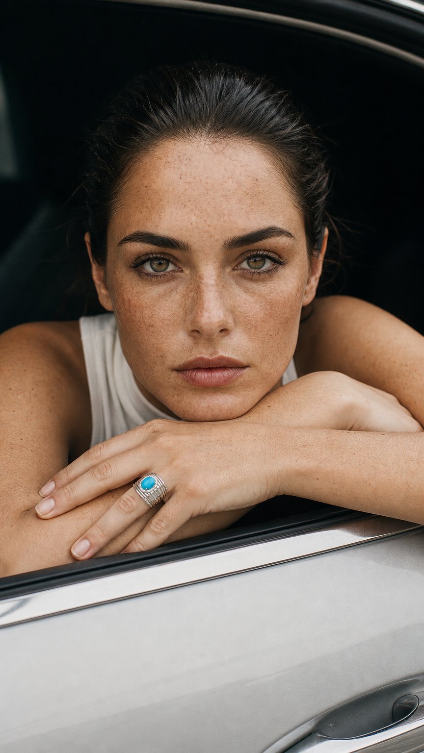 AI product shot of Tinos Turquoise Ring
