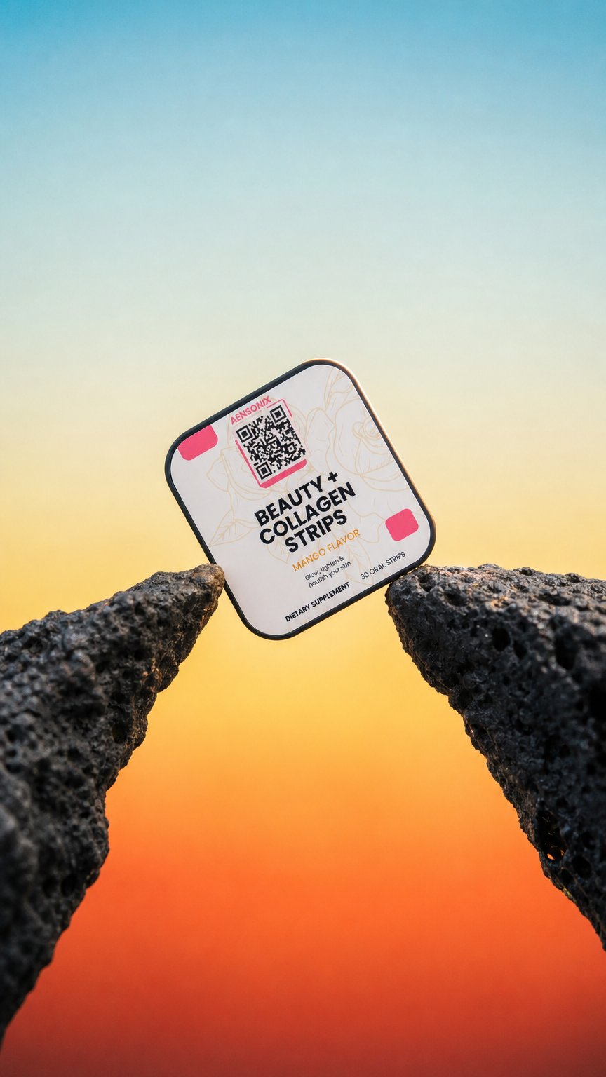 AI product shot of Beauty + Collagen Strips