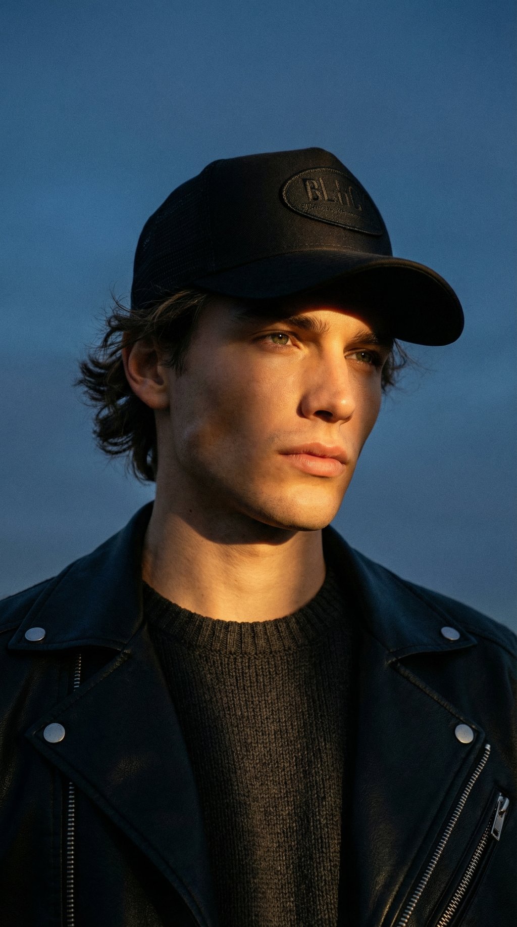 AI product shot of Von Dutch Triple Black Trucker Hat
