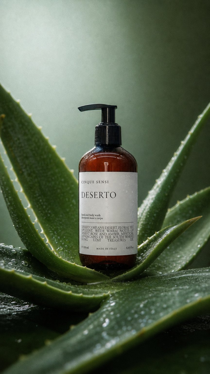 AI product shot of DESERTO: HAND AND BODY WASH