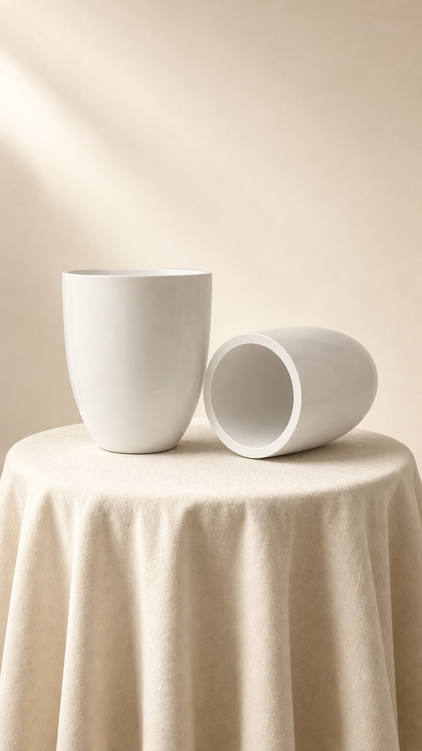 AI product shot of Jay Scotts Valencia Round Fiberglass Planter
