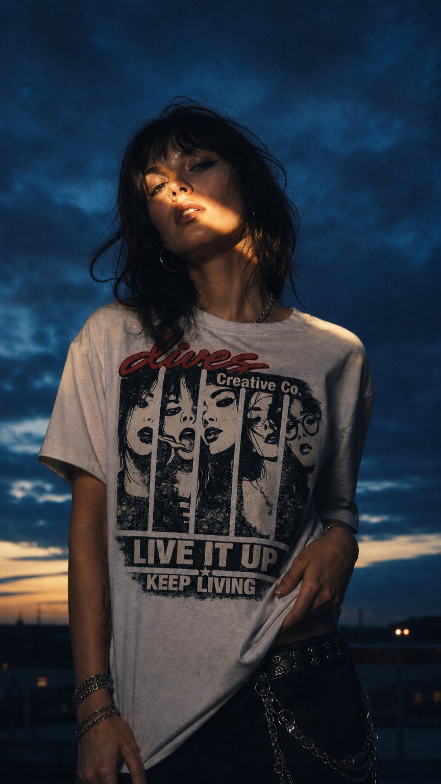 AI product shot of “Diva” Tee