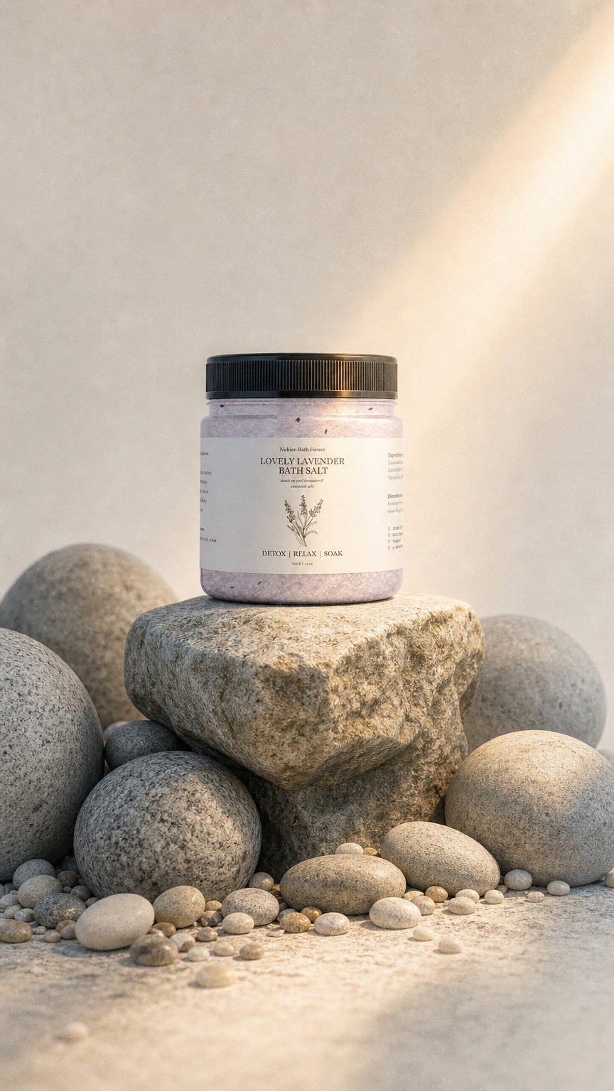 AI product shot of Lovely Lavender Bath Salt - 14oz