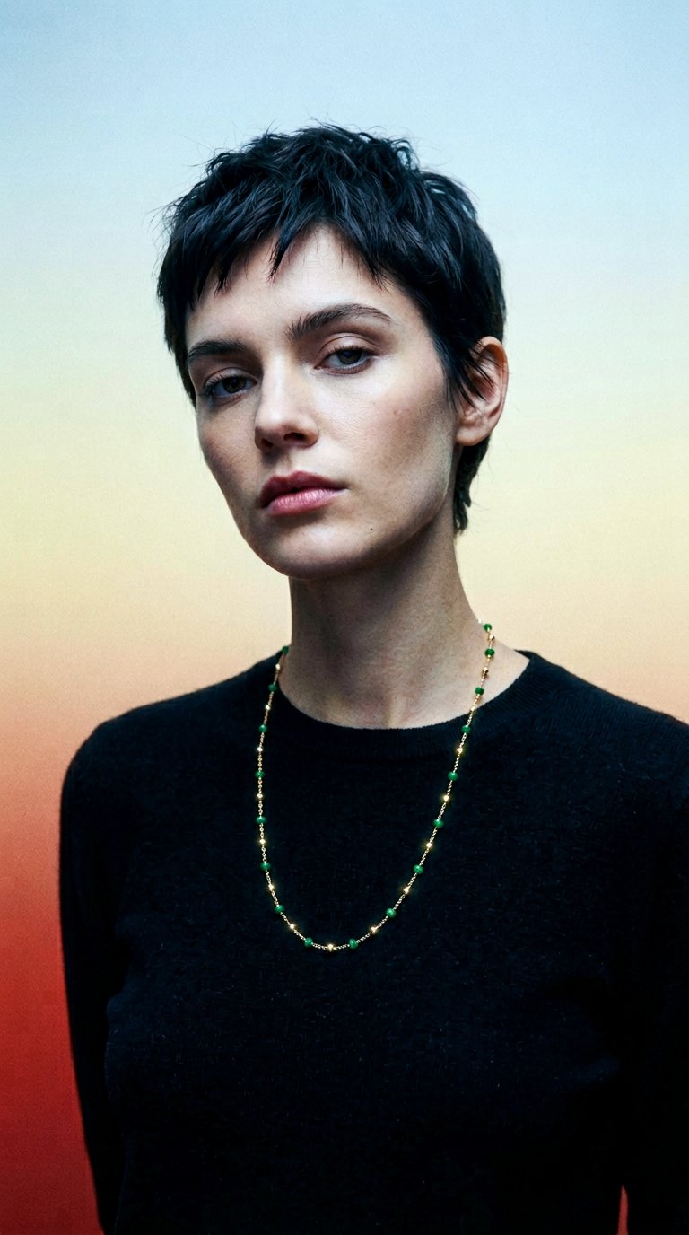 AI product shot of 14k Yellow Gold Enamel Necklace