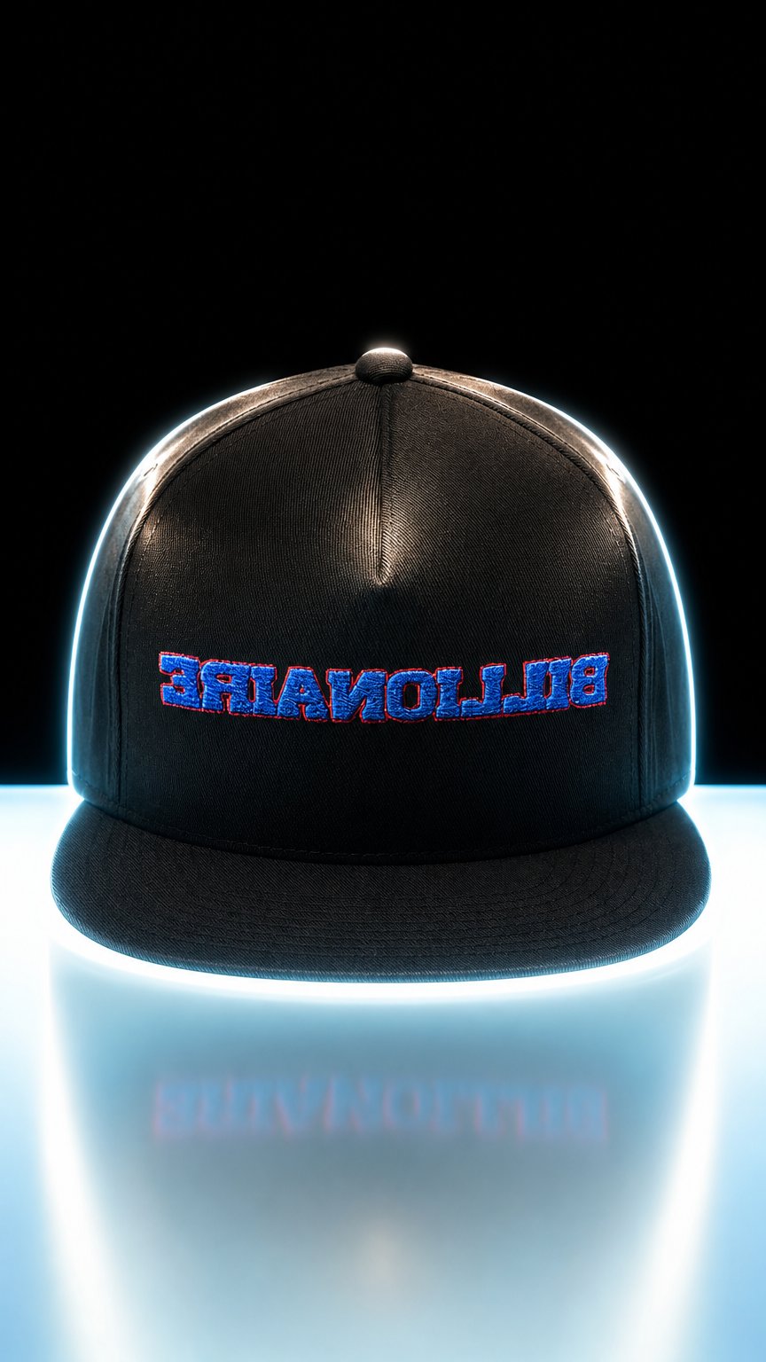 AI product shot of Mirrored Billionaire Snapback