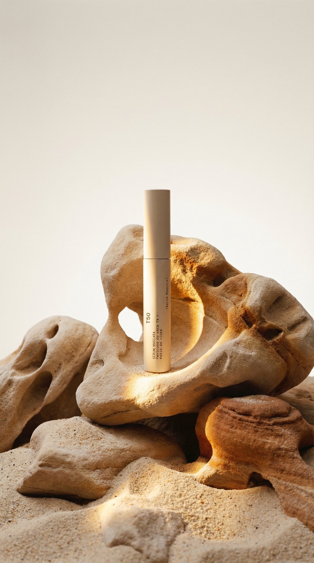 AI product shot of T50 — Serum Mascara 1% Pea Peptides + Castor Oil