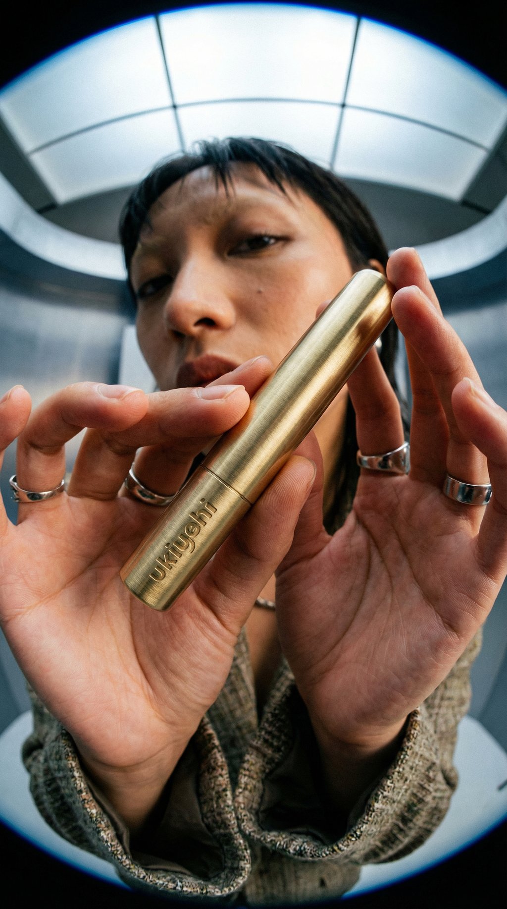 AI product shot of M1 Pipe - Brass Edition