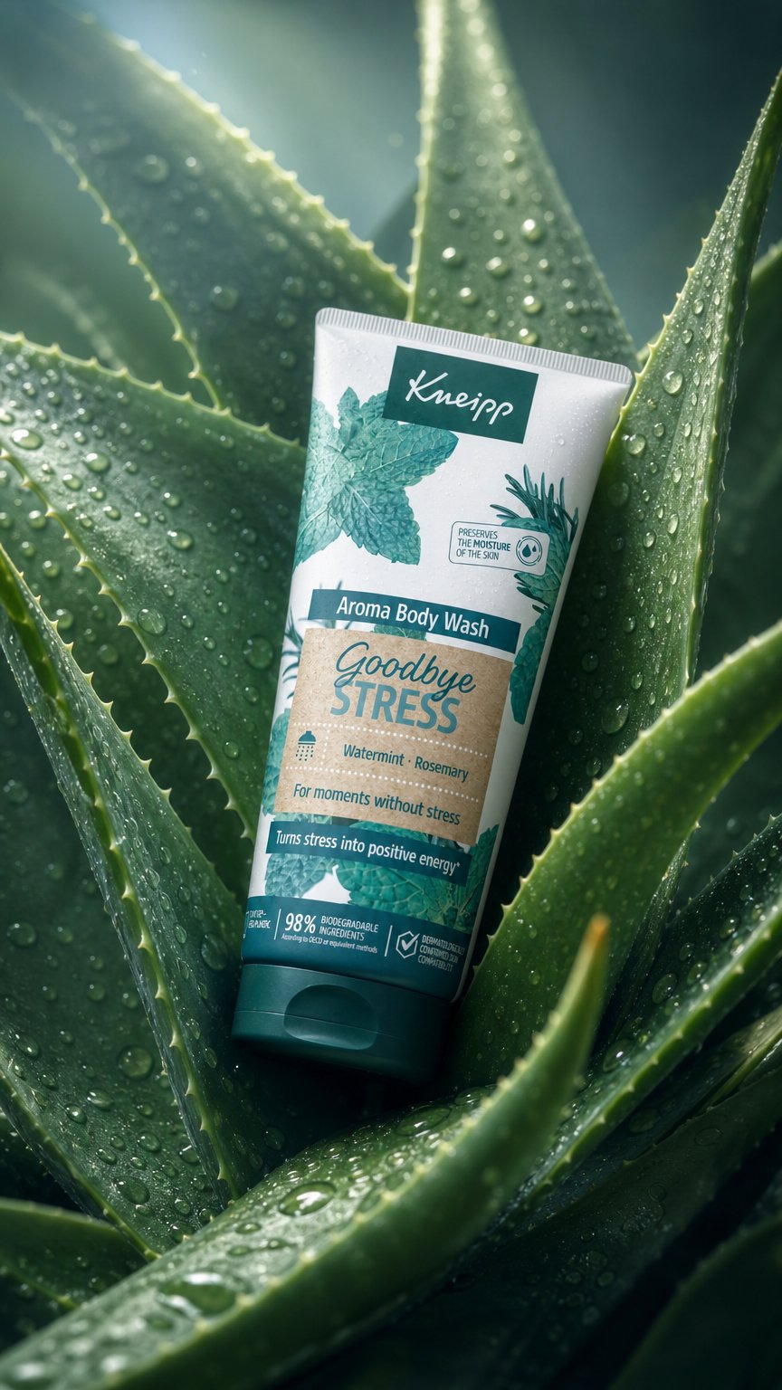 AI product shot of Kneipp sprchový gel Goodbye Stress 200 ml