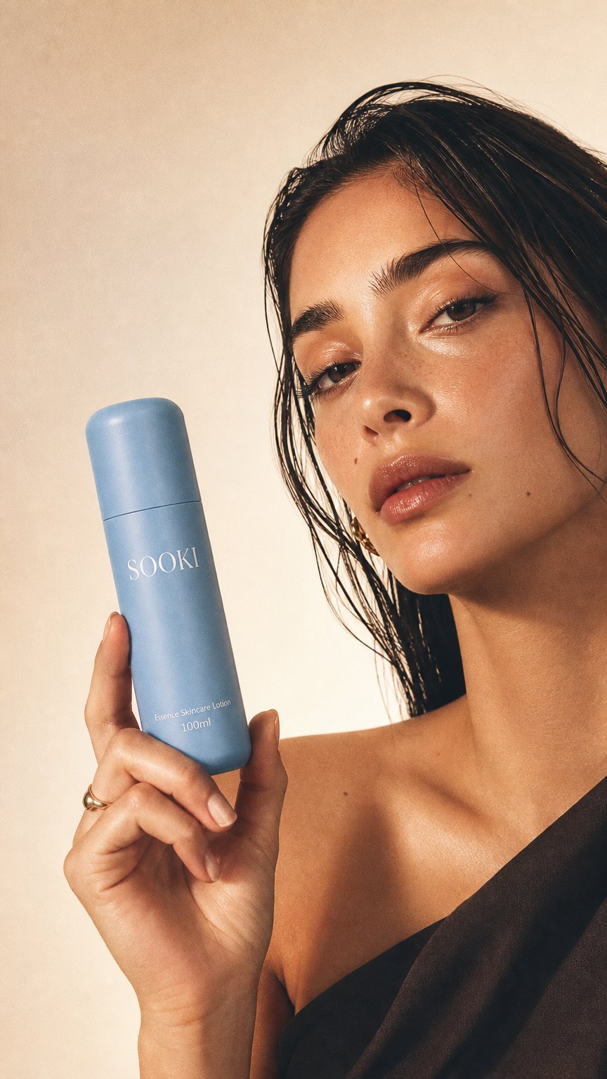 AI product shot of Essence Skincare Lotion collection