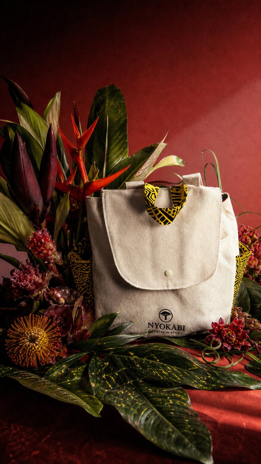 AI product shot of Nyokabi Canvas Backpack