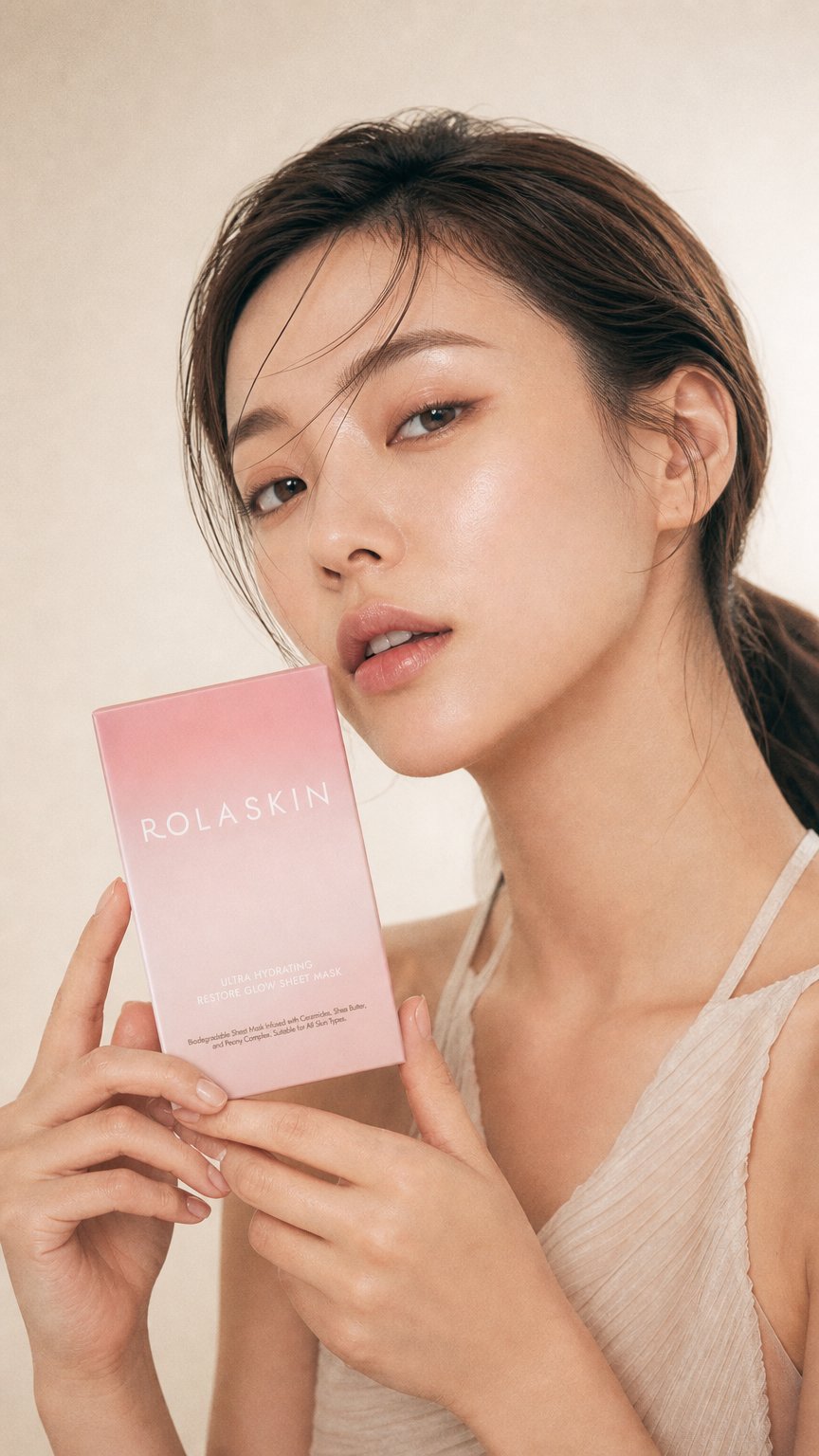 AI product shot of Ultra Hydrating Glow Sheet Mask