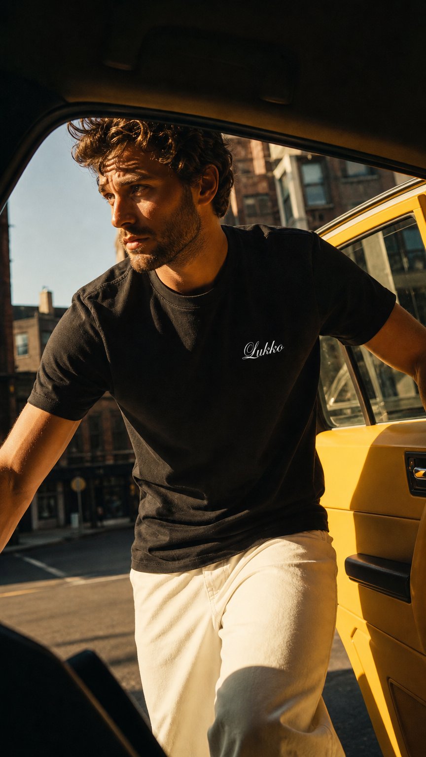 AI product shot of Lukko T-shirt: signature (B)