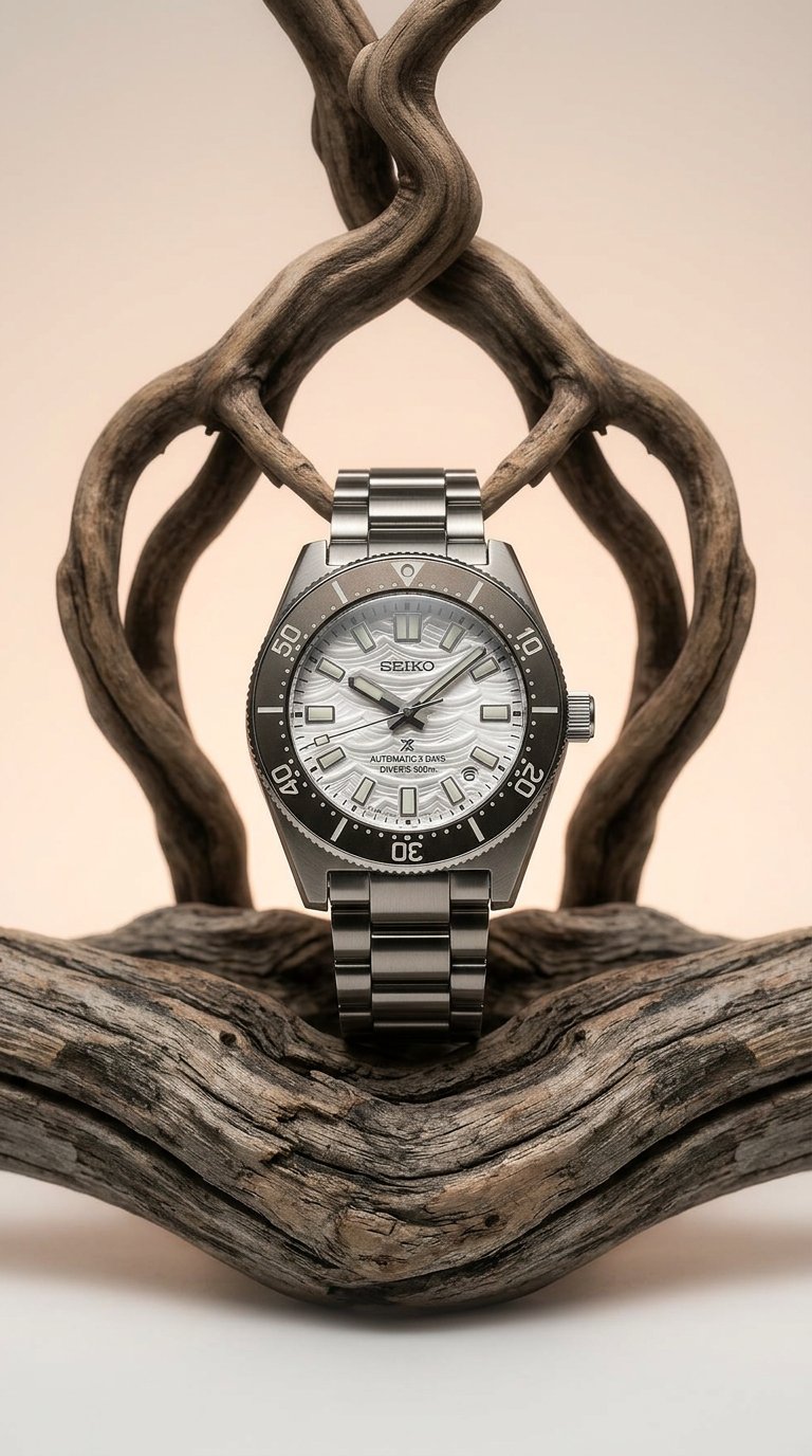 AI product shot of Seiko Prospex 1965 Heritage Diver’s 60th Anniversary Limited Edition