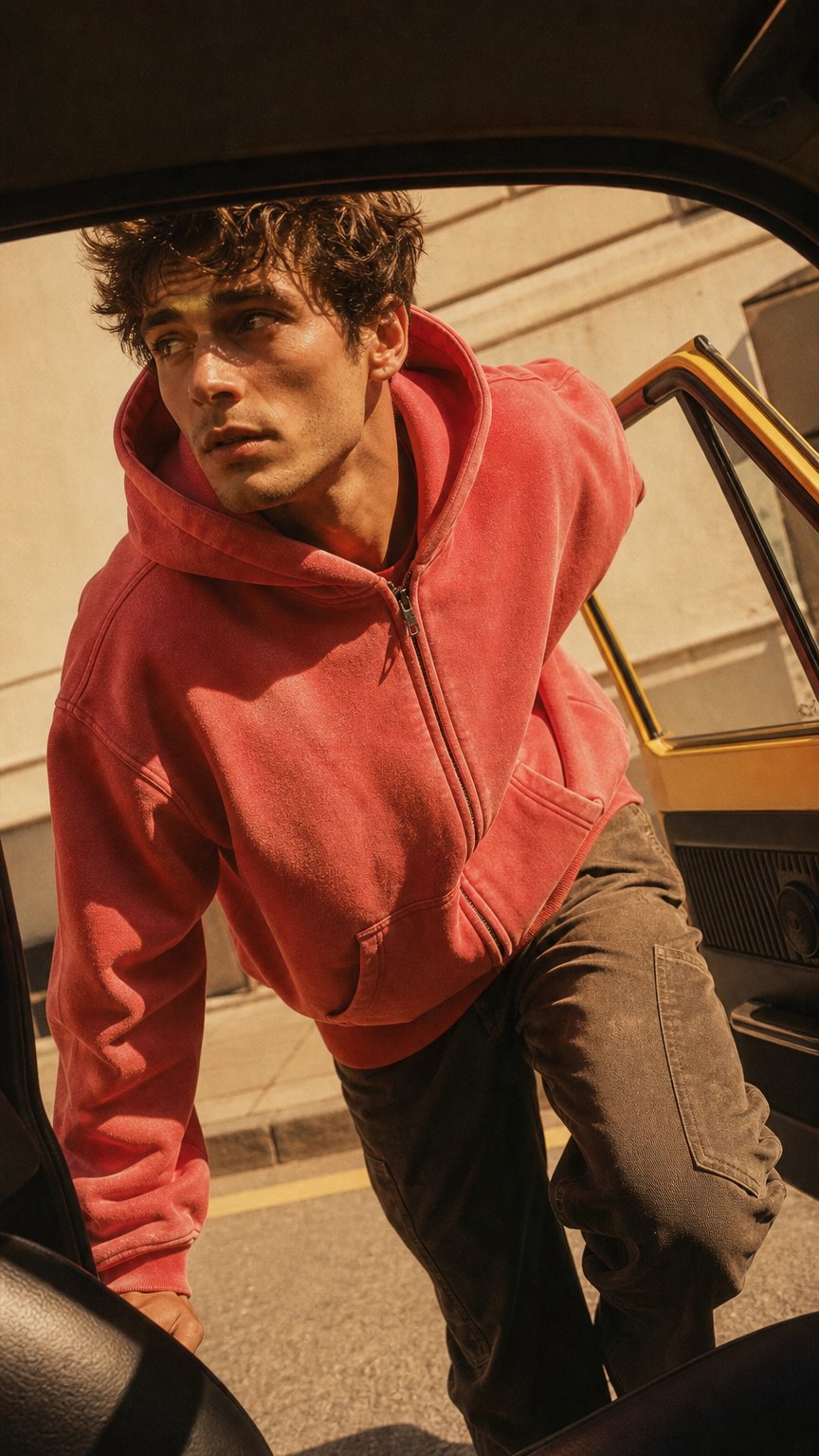 AI product shot of Washed Boxy Hoodie