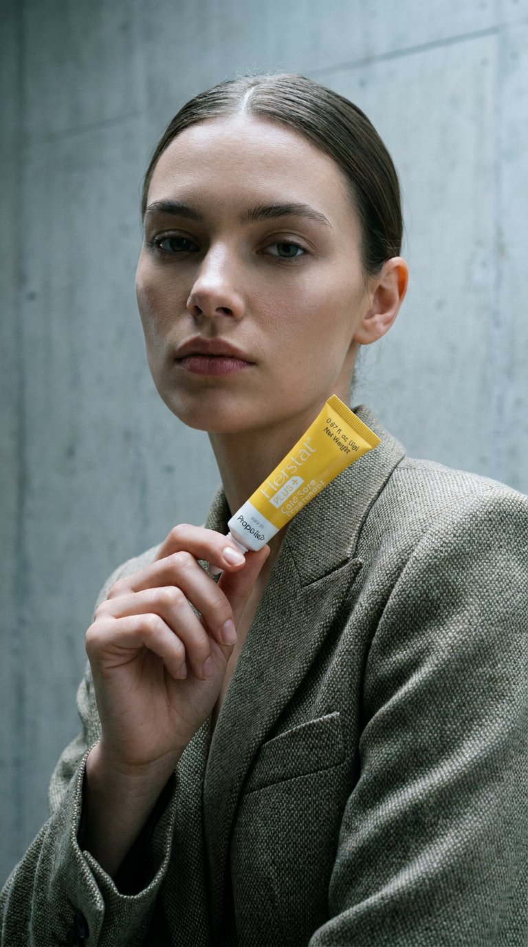 AI product shot of Plus+ Cold Sore Treatment