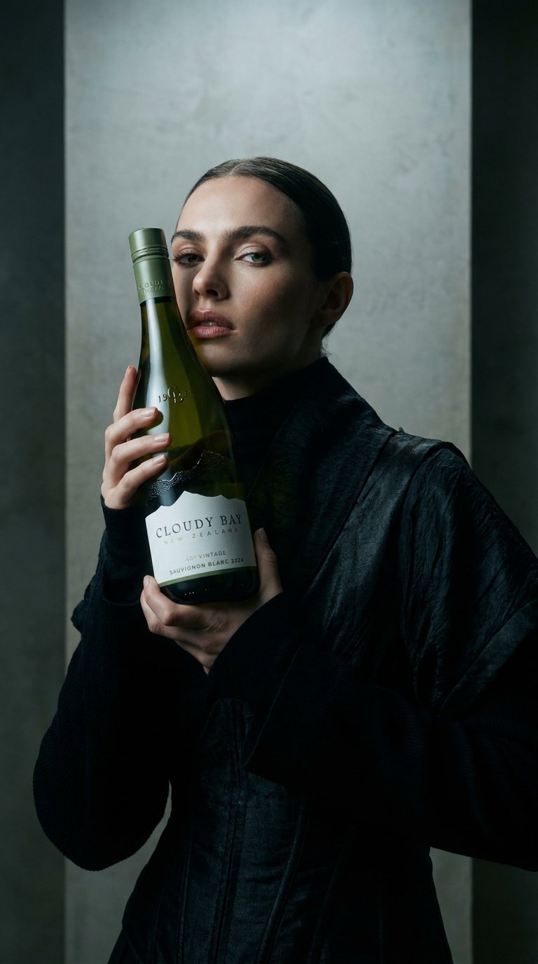 AI product shot of Cloudy Bay Sauvignon Blanc
