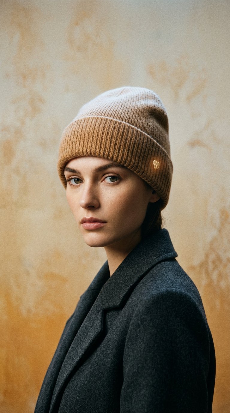 AI product shot of Vivian Cashmere Beanie