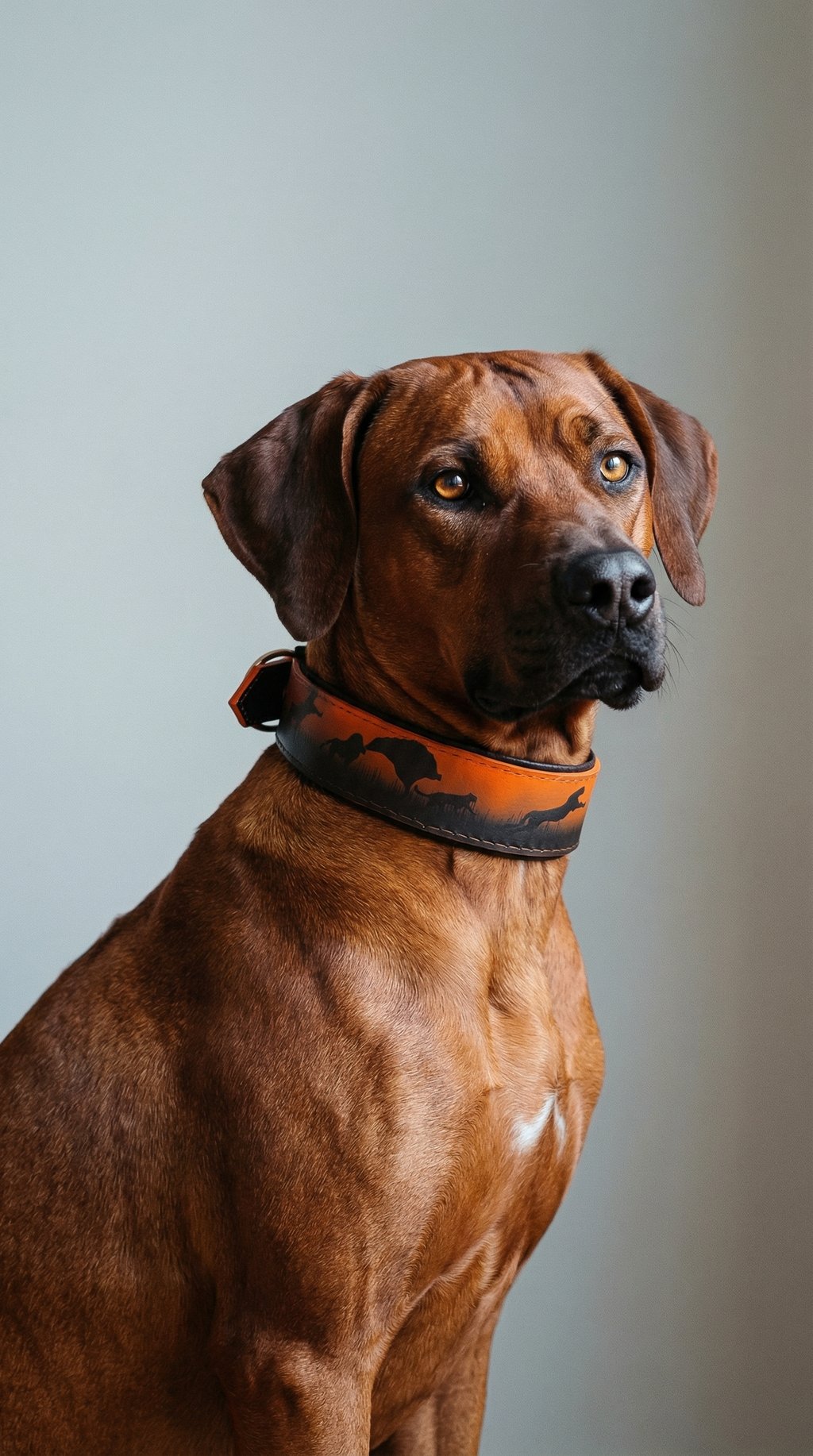AI product shot of African Savanna Leather Dog Collar | Tribute to the Boerboel