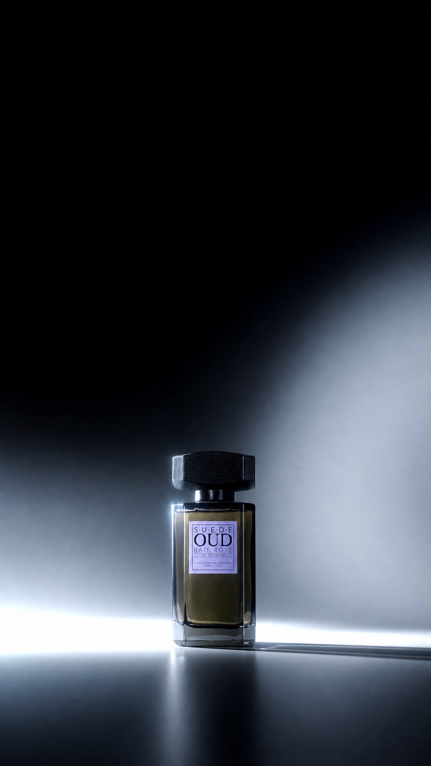 AI product shot of Suede Oud Baie Rose