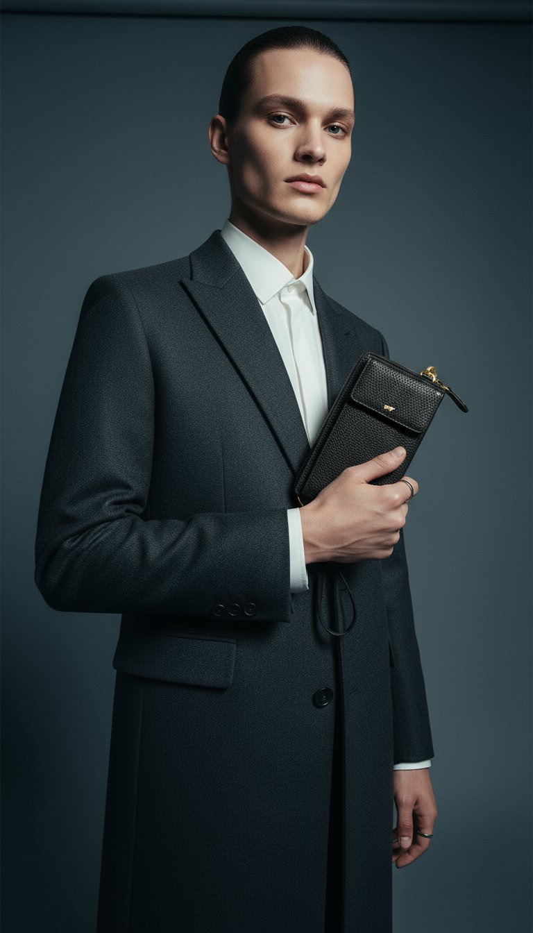 AI product shot of ASTI RV-Geldbörse mit Handyfach schwarz
