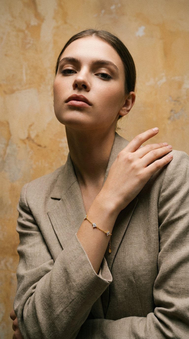 AI product shot of Diamant Kleeblatt Armband
