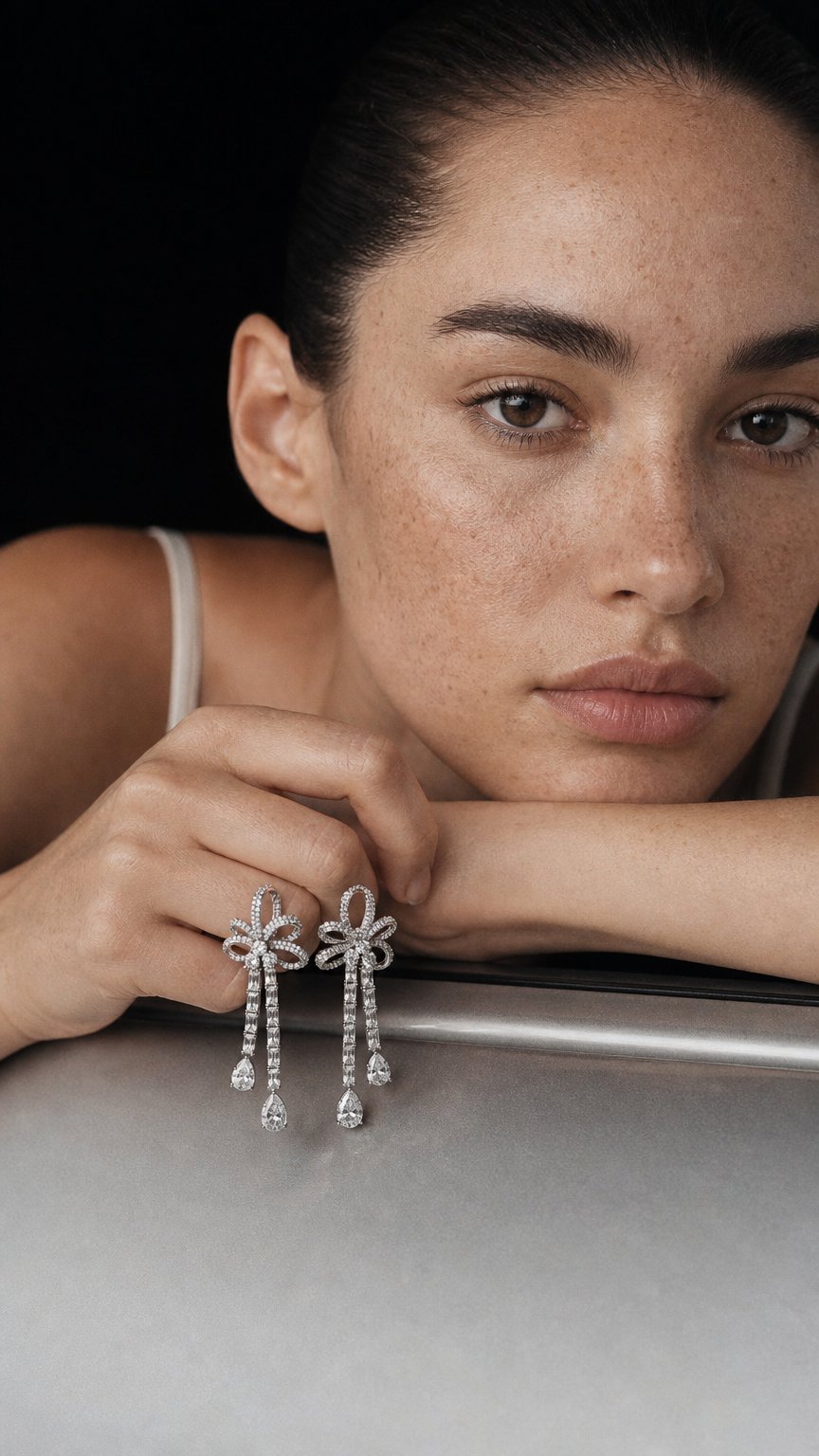 AI product shot of Cristy Drop Earrings