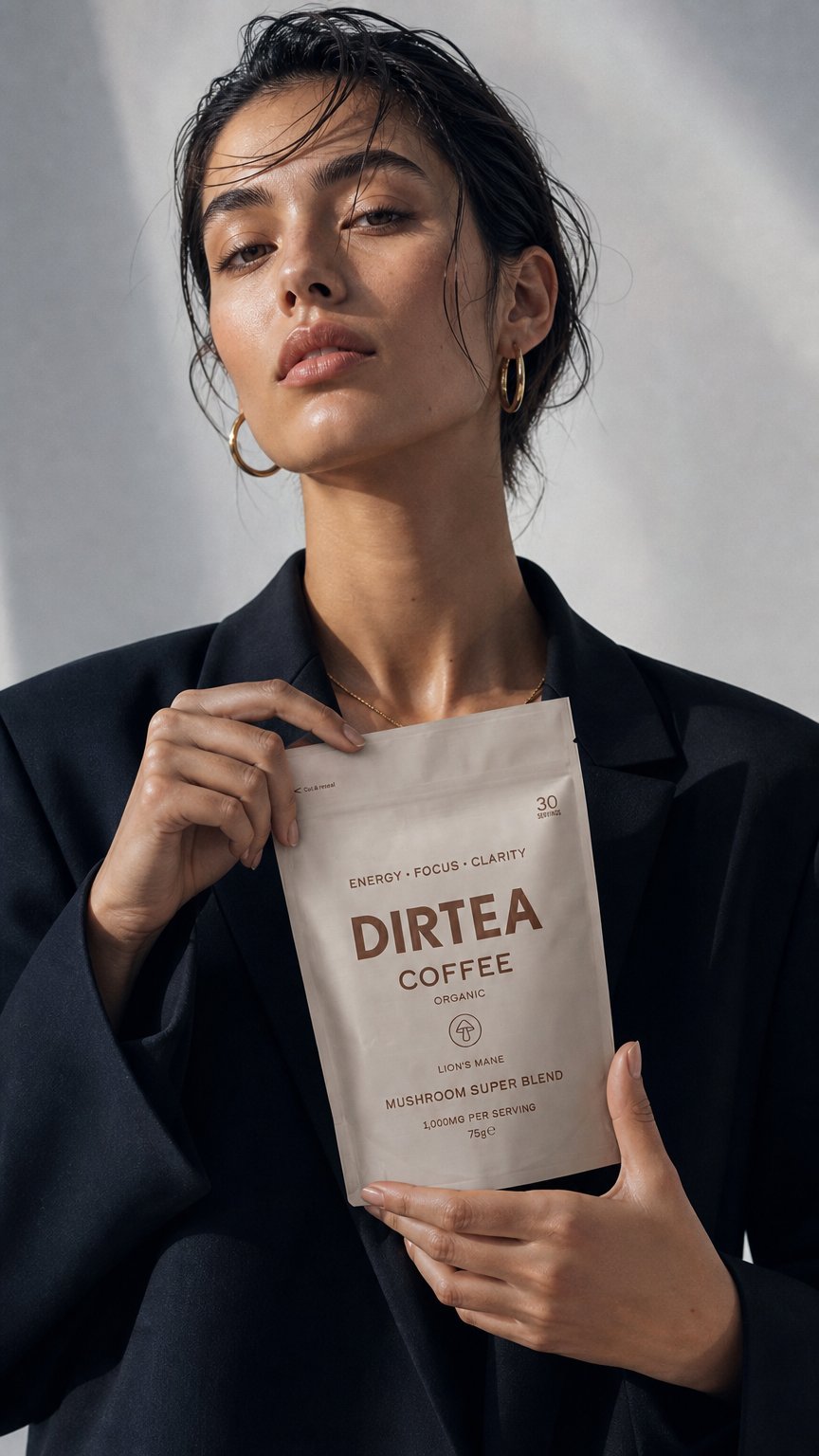 AI product shot of DIRTEA Coffee - 75g Pouch