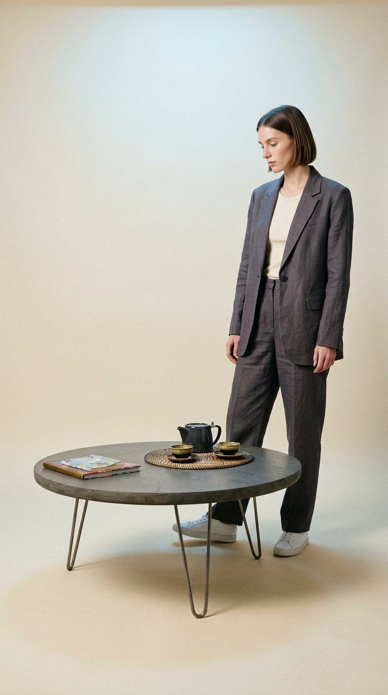 AI product shot of Microcement Coffee Table